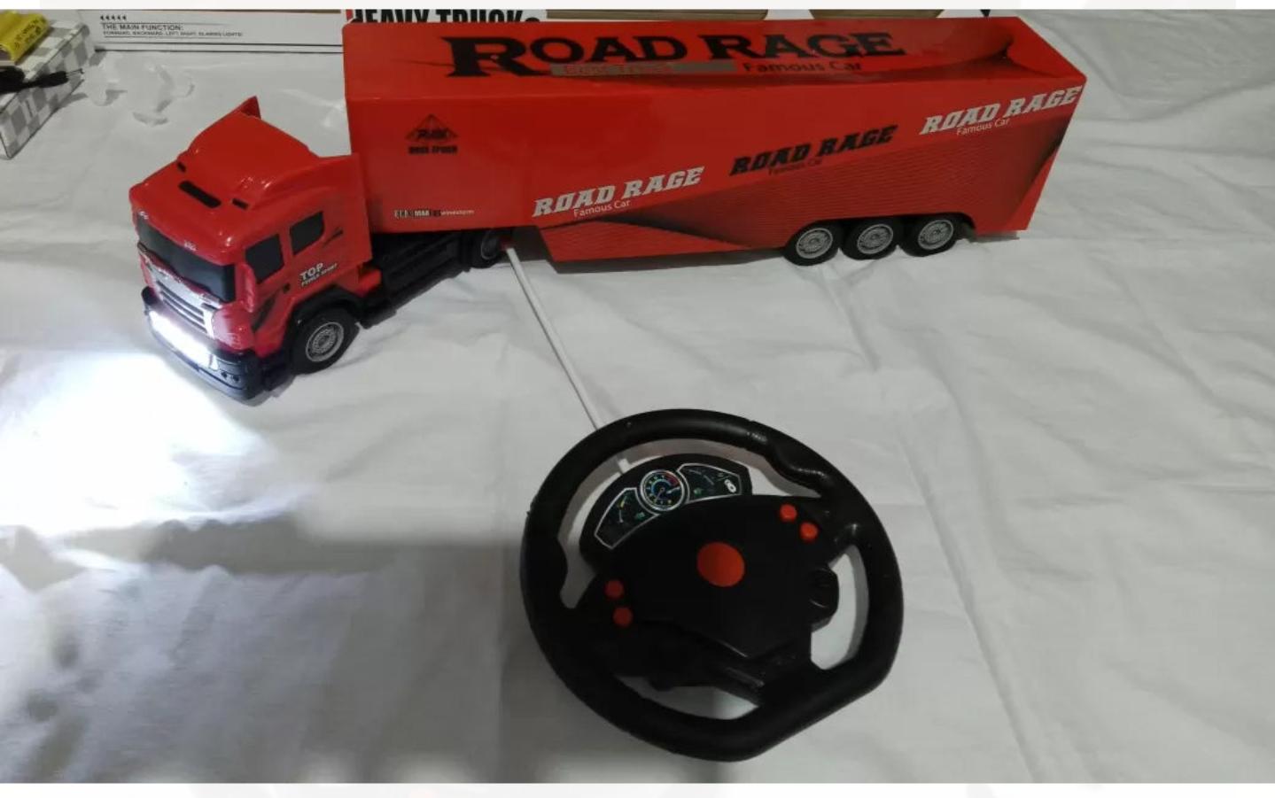 Road Rage Heavy Truck RC Remote Control Toy | Rechargeable LED Light & Sound Truck