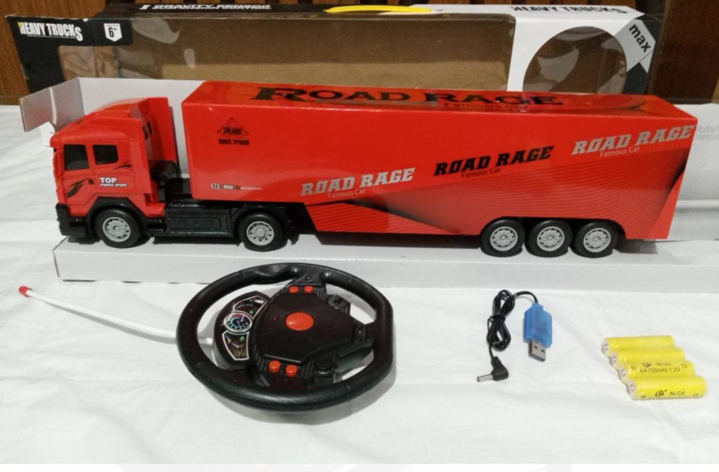 Road Rage Heavy Truck RC Remote Control Toy | Rechargeable LED Light & Sound Truck